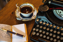 Vintage Typewriter And Cup