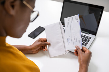 Wall Mural - American African Holding Paycheck