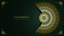 Luxurious Arabesque Background With Gold Mandala Style Art Vector