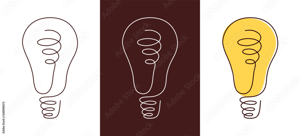 Light bulb continuous line vector illustration with editable stroke ...