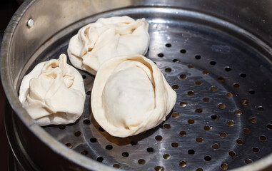 Sticker - Manty dough for cooking in a double boiler