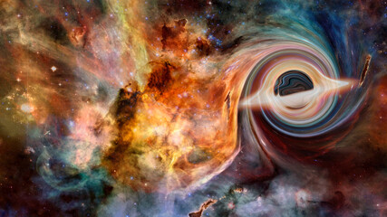 Wall Mural - black hole system. elements of this image furnished by nasa