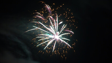 New Year's Eve fireworks over the night sky