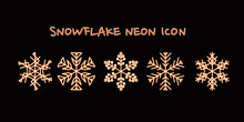 Snowflake Christmas Neon Icon 