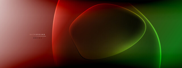 Vector abstract background - liquid bubble shapes on fluid gradient with shadows and light effects. Shiny design template for text