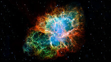 Crab Nebula. Elements Of This Image Furnished By NASA