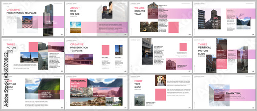 Fotomural Minimal presentations design, portfolio vector templates with colorful gradient design geometric trending elements
