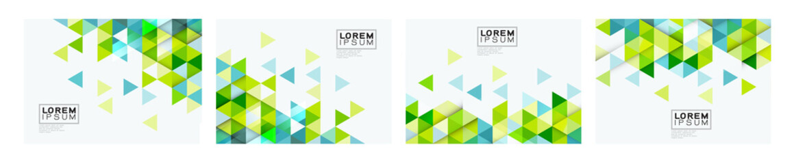 Wall Mural - set of colorful gradient triangle on white background with space. modern background for business or 