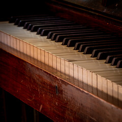 The keys of an old piano