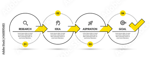 Fotografía Vector Infographic design template with icons and 4 options or steps