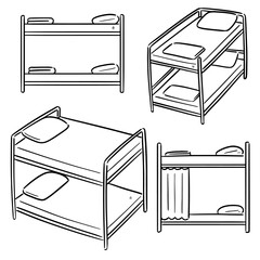 Wall Mural - vector set of bunk bed