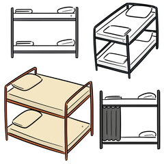 Wall Mural - vector set of bunk bed