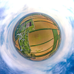 the plain in the vicinity of the village of nizhny khutor - the kipili river and wheat fields on a h