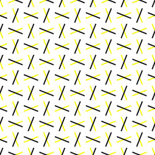 Black And Yellow Cross Geometric Seamless Repeat Pattern
