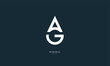 Alphabet letter icon logo AG or GA