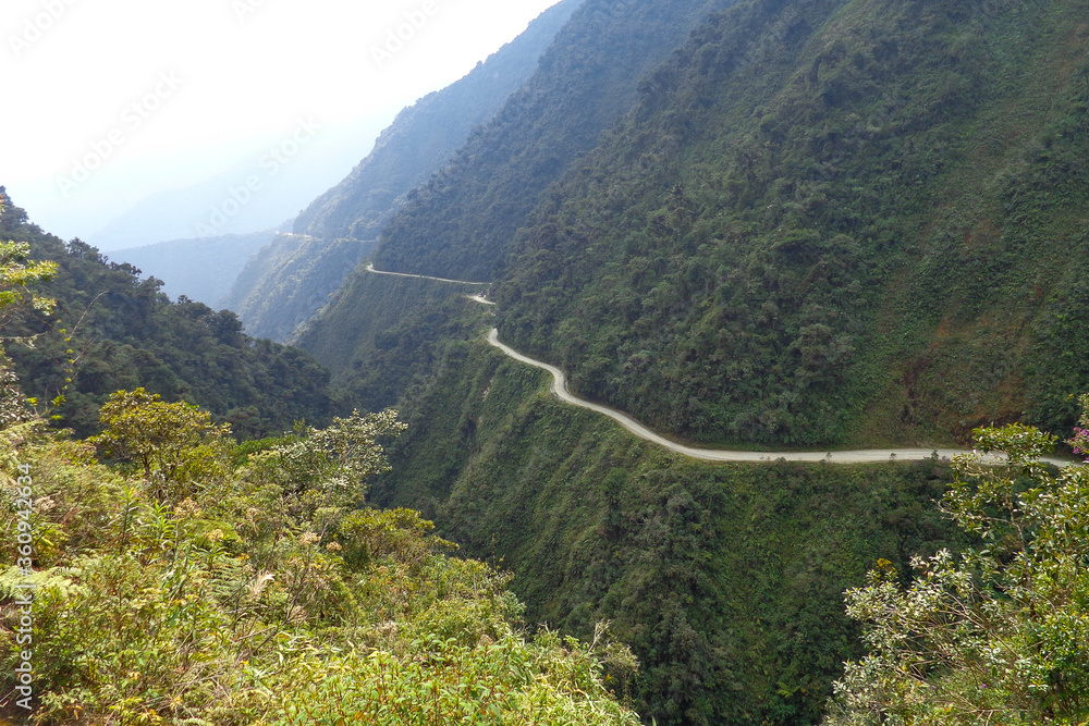 Death road in Bolivia. Most dangerous road in the world at the edge of ...