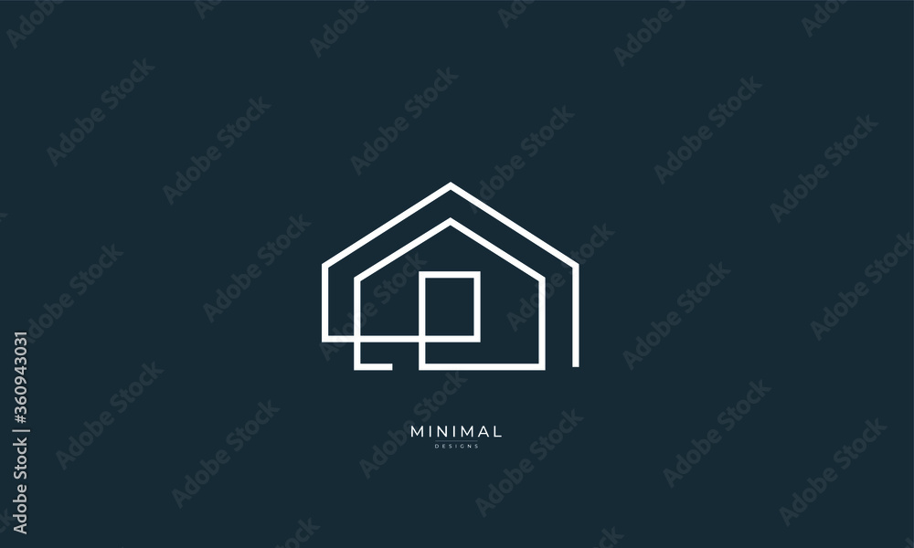 A line art icon logo of an abstract house, real estate Stock Vector ...