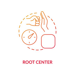 Root center red gradient concept icon. Pressure channel. Personal stress level. Chakra in body system. Human design idea thin line illustration. Vector isolated outline RGB color drawing