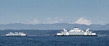 Washington State Ferry Underway On Puget Sound