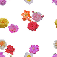 Wall Mural - Different flowers, seamless pattern.