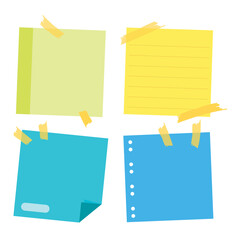 Wall Mural - Sticky post note collection. Post it for work memo, reminder for to do it. Office paper sticker collection.