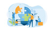 © apinan - Flat vector illustration design business creative process and business team meeting for brainstorming concept