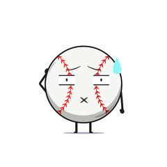 Cute baseball character speechless isolated on white background. Baseball sport character emoticon illustration