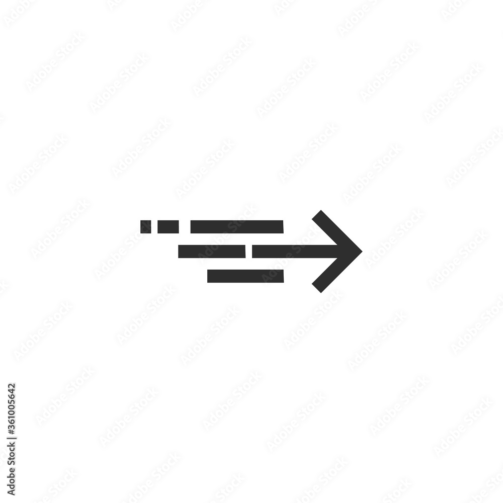 Motion arrow moving icon. Stock vector illustration isolated on white background.