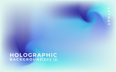 Poster - abstract blur gradient holographic background with trend pastel blue, orange, red, violet and black 