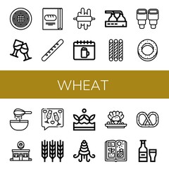 Poster - wheat simple icons set