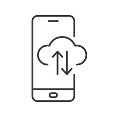 Wall Mural - smartphone with cloud icon. cloud service technology icon. info exchange through cloud service