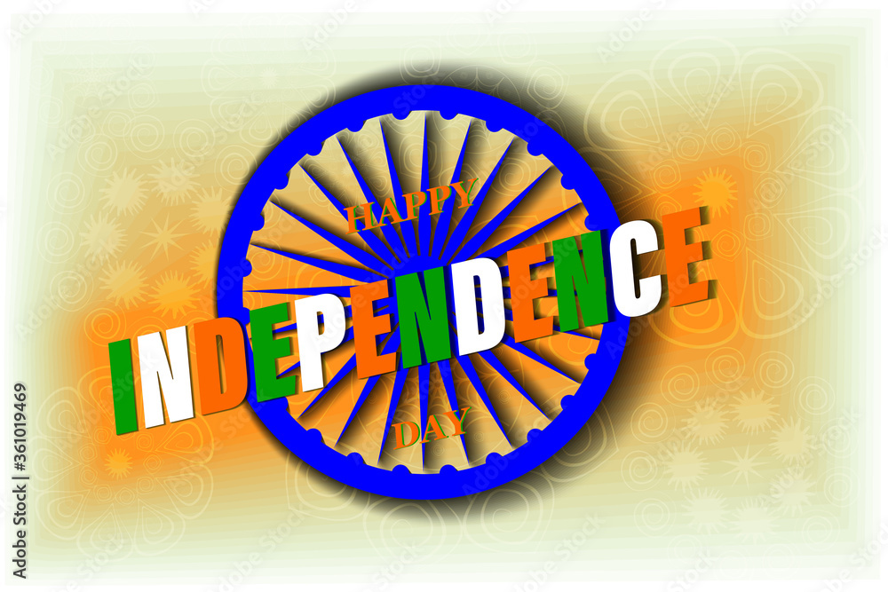 Vector decorative greeting card for Indian Independence Day, with the ...