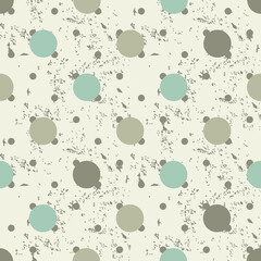 Poster - Seamless colorful polka dots pattern on shabby background. Vector illustration