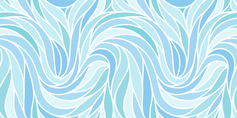 Monochrome seamless striped pattern. Wavy stylish abstract background.
