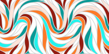 Colorful Seamless Striped Pattern. Wavy Stylish Abstract Background.