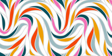 Colorful Seamless Striped Pattern. Wavy Stylish Abstract Background.