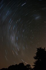 Sticker - Vertical shot of the starry sky captured with shutter effect