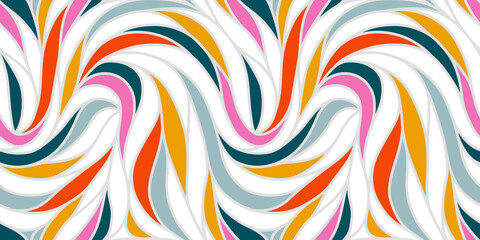 Wall Mural - colorful seamless striped pattern. wavy stylish abstract background.