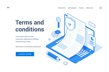 Wall Mural - modern banner representing website terms and conditions