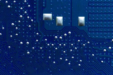 Canvas Print - Macro shot of computer chips on a computer board