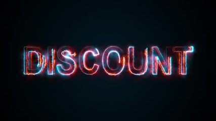 Wall Mural - Discount text, computer generated. Burning inscription consists of capital letters. 3d rendering of colorful business background