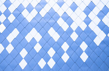 Rustic Blue White Ceramic Tile Wall Background Texture