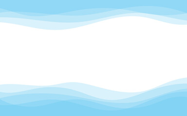 Wall Mural - Abstract light blue wavy modern curve lines on top and bottom with clean background vector illustration