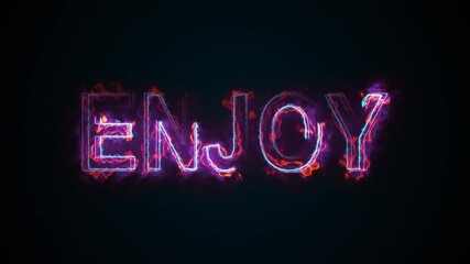 Wall Mural - The text Enjoy, computer generated. Burning inscription. Capital letters. 3d rendering of happy moment. Web background