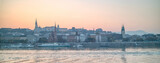 Fototapeta Londyn - Panoramic view of historical bank of Danube river in Budapest, Hungary.