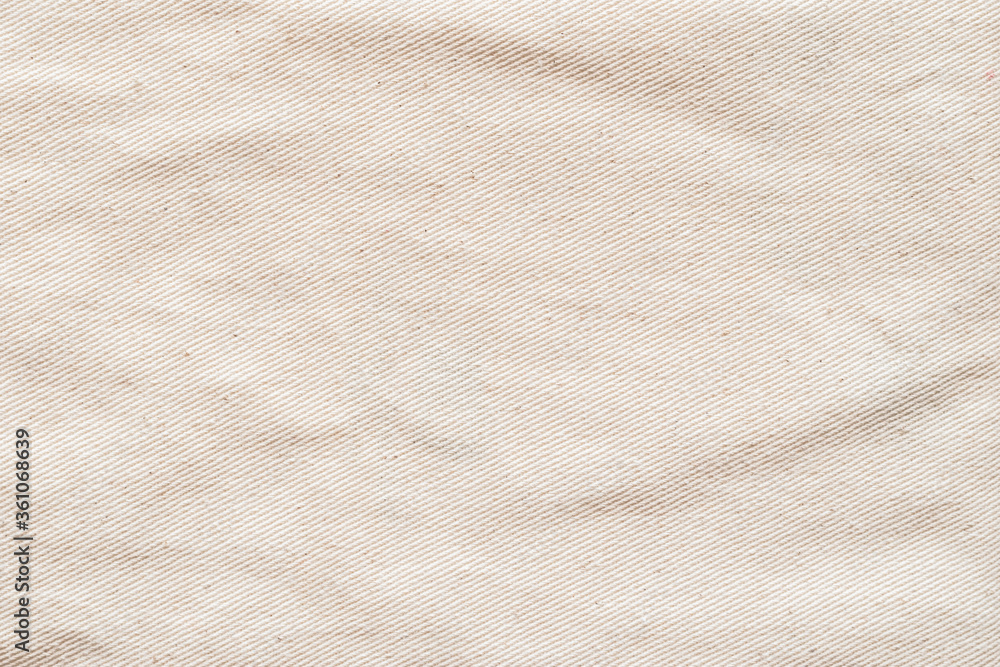 Canvas texture background of cotton burlap natural fabric cloth in old aged beige brown sepia for wallpaper and design backdrop - obrazy, fototapety, plakaty 