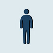 © Vector VA - Man standing silhouette. Flat vector icon. Male sign, man icon, man sign in flat 3D style