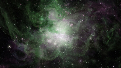 Wall Mural - Green nebulae. Elements of this image furnished by NASA