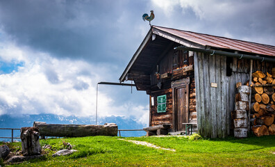 Sticker - hut at the european alps