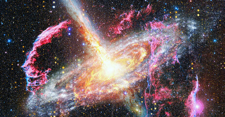 Wall Mural - space landscape with nebula and pulsar. elements of this image furnished by nasa